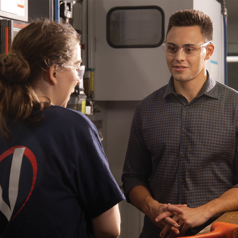 Michael Alfonso talking with a voter